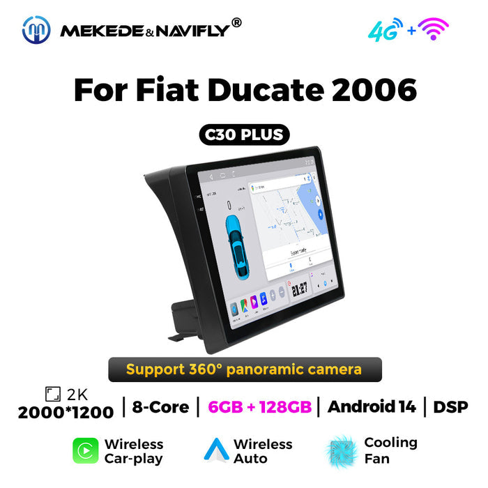 Carplay-Compatible Fiat Ducato 2006 Large Screen Android Navigation
