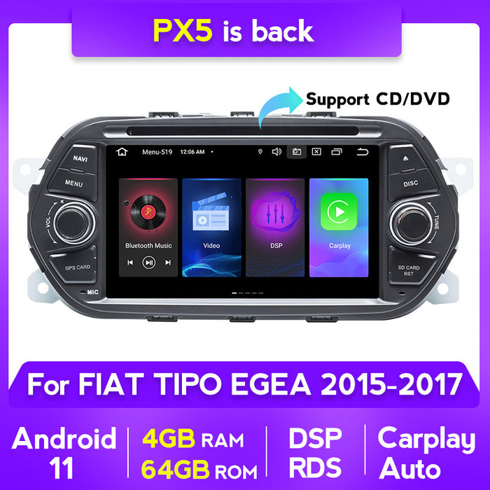 CarPlay Compatible Fiat TIPO EGEA In-Car Navigation System