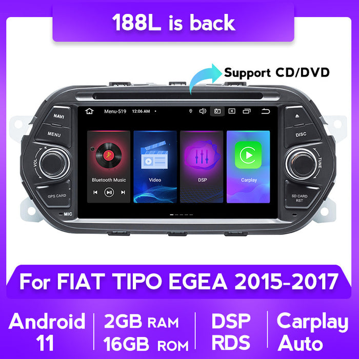 CarPlay Compatible Fiat TIPO EGEA In-Car Navigation System