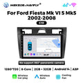 Carplay Compatible Ford Fiesta MK5 2002-2008 Android Navigation Screen