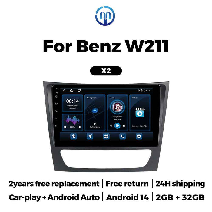 Compatible with Mercedes-Benz W211, E-Class, E200 Android in-car GPS navigation, MP5 in-car Bluetooth player, CarPlay