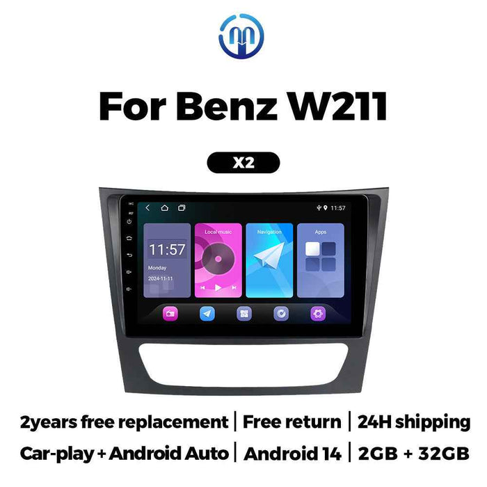 Compatible with Mercedes-Benz W211, E-Class, E200 Android in-car GPS navigation, MP5 in-car Bluetooth player, CarPlay
