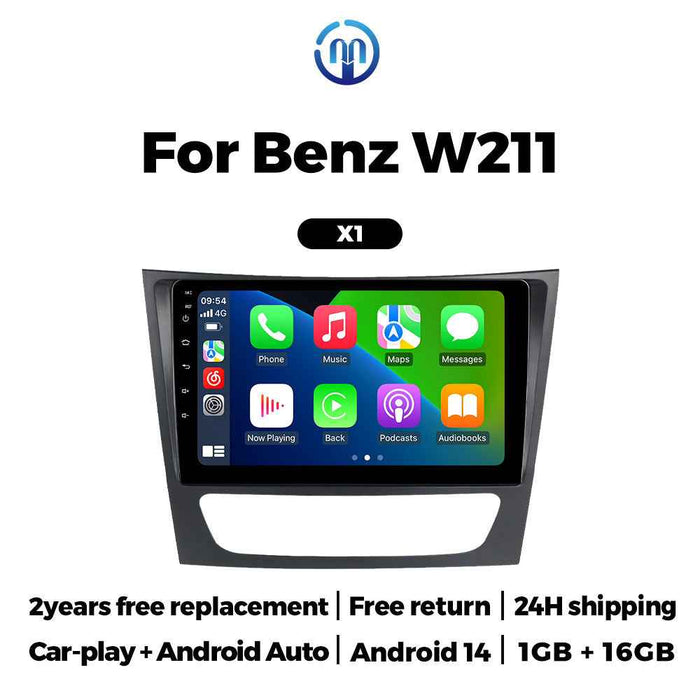 Compatible with Mercedes-Benz W211, E-Class, E200 Android in-car GPS navigation, MP5 in-car Bluetooth player, CarPlay