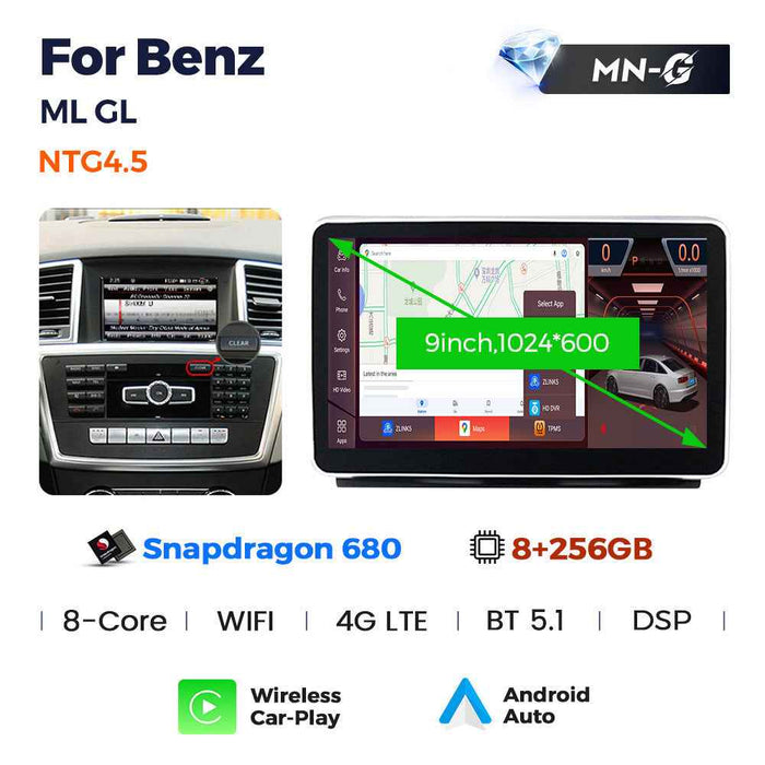 Compatible with Mercedes-Benz ML/GL W166/X166 12-15 Android large screen central control in-car navigation Bluetooth CarPlay