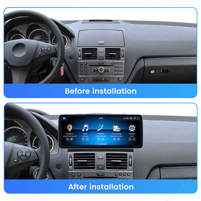 CarPlay Compatible Large Screen Navigation System for Mercedes-Benz C-Class W204 C63 (2008-2010)