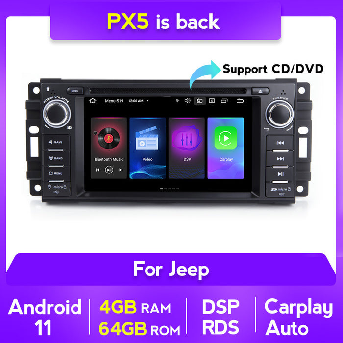 Carplay-Compatible Navigation System for Jeep Wrangler & Cherokee