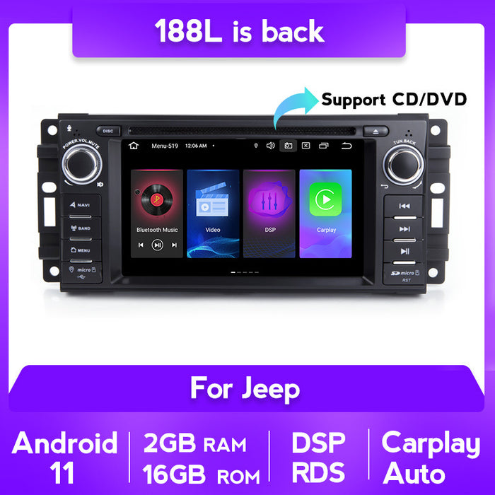 Carplay-Compatible Navigation System for Jeep Wrangler & Cherokee