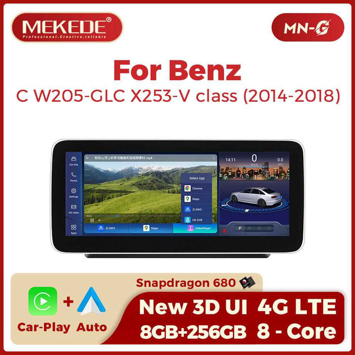 Applicable to Mercedes-Benz C-class V-class/GLC-class W205/X253/W461 Android large screen central control car navigation Bluetooth