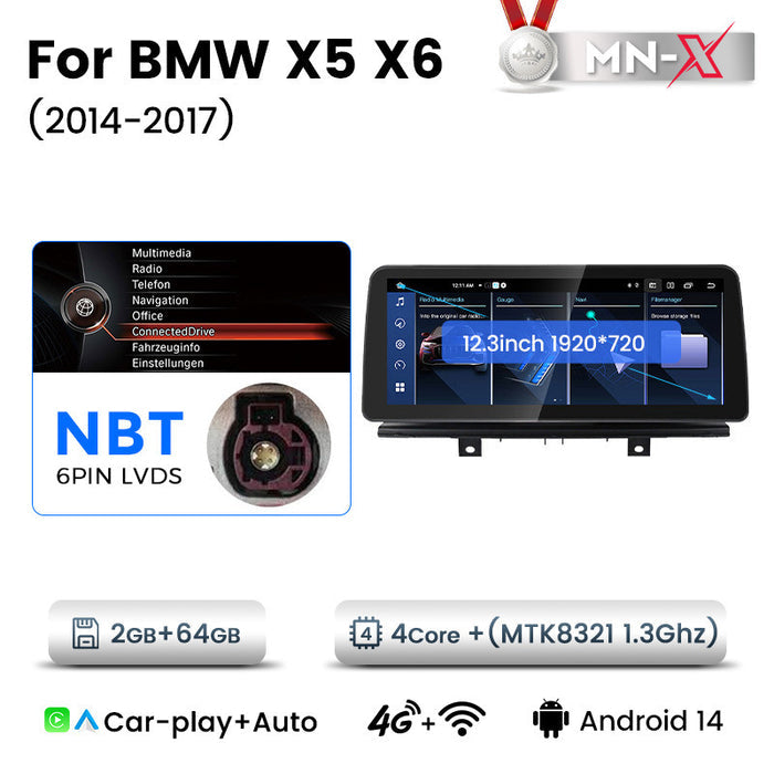 CarPlay-Enabled 12.3-Inch Android GPS Navigation System for BMW X5/X6