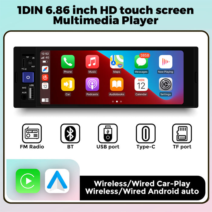 Carplay Enabled 6.86-Inch MP5 Music Player with Reversing Camera