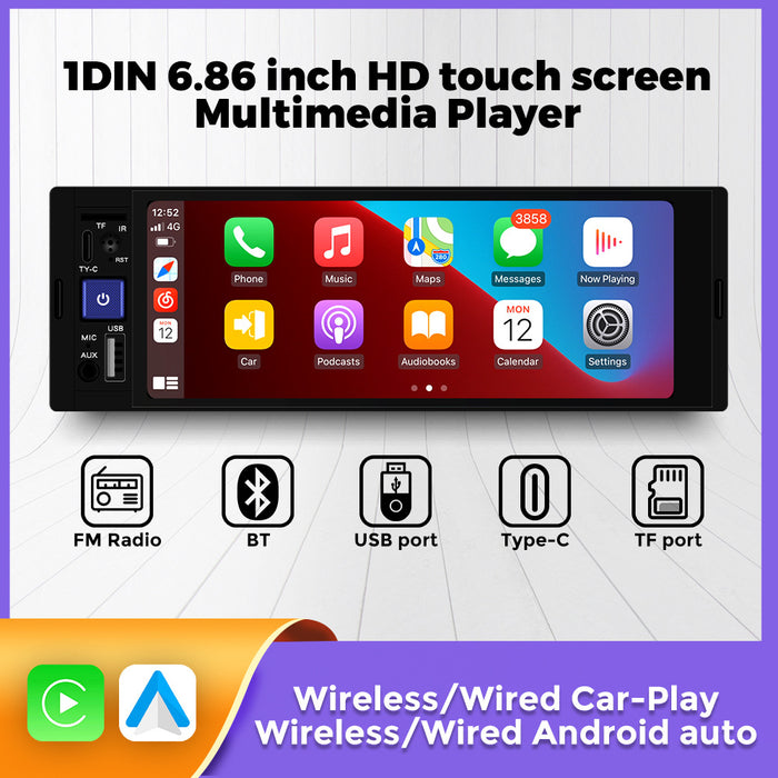 Carplay Enabled 6.86-Inch MP5 Music Player with Reversing Camera
