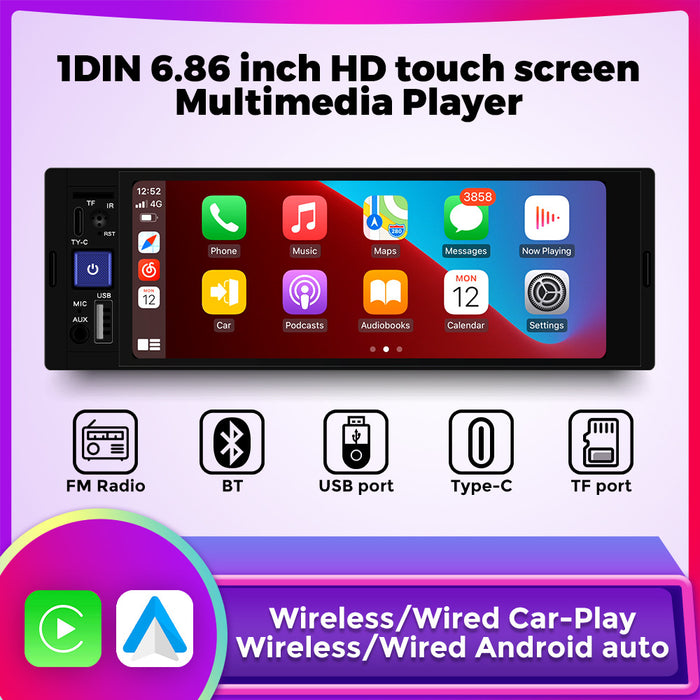 Carplay Enabled 6.86-Inch MP5 Music Player with Reversing Camera