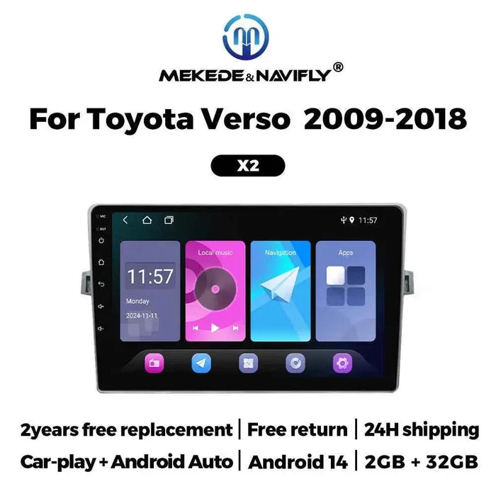For Toyota Corolla Verso 09-18 Android Car GPS Navigation MP5 Bluetooth Player Carplay