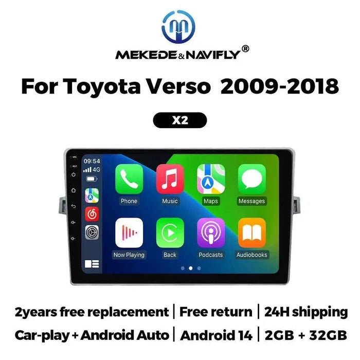 For Toyota Corolla Verso 09-18 Android Car GPS Navigation MP5 Bluetooth Player Carplay