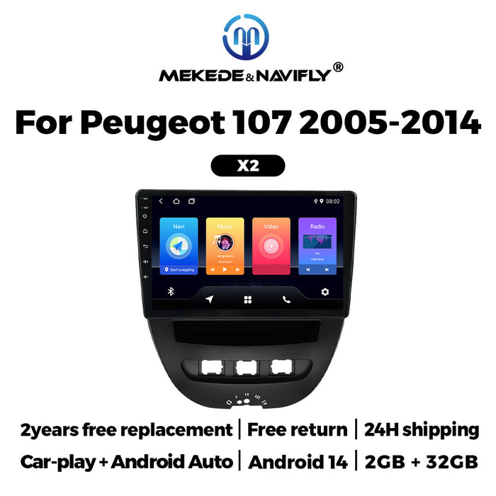 Carplay-Enabled Android GPS Navigation for Peugeot 107 (2005-2014)