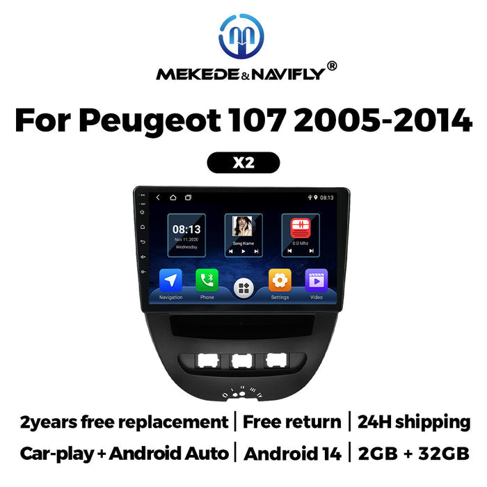 Carplay-Enabled Android GPS Navigation for Peugeot 107 (2005-2014)