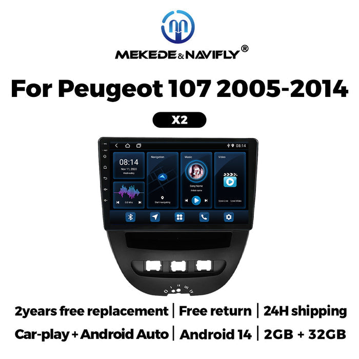 Carplay-Enabled Android GPS Navigation for Peugeot 107 (2005-2014)