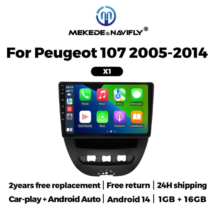 Carplay-Enabled Android GPS Navigation for Peugeot 107 (2005-2014)