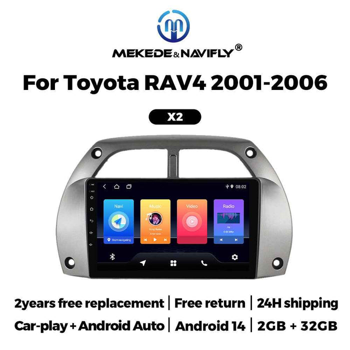 For Toyota Rav4 2001-2006 Android Car GPS Navigation MP5 Bluetooth Player Carplay