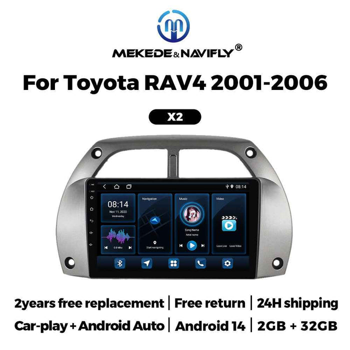 For Toyota Rav4 2001-2006 Android Car GPS Navigation MP5 Bluetooth Player Carplay