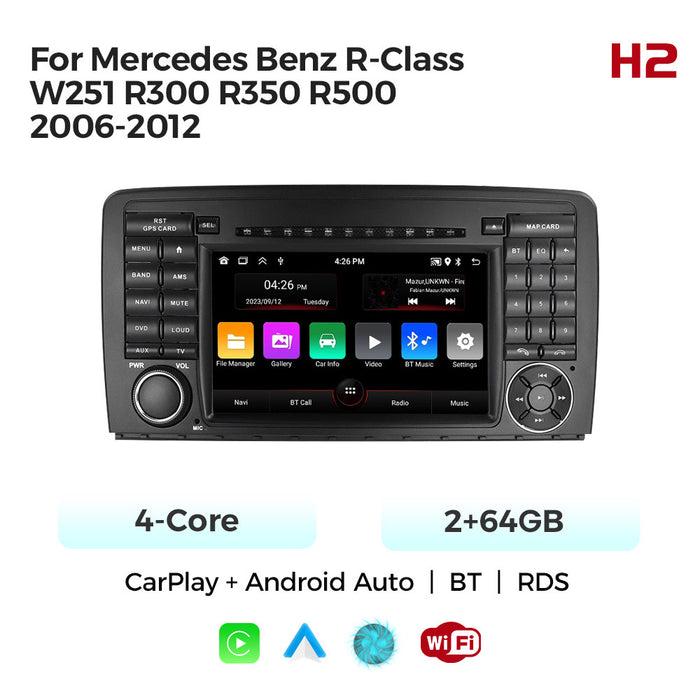 Carplay-Enabled Android Large-Screen Navigation Radio for Mercedes-Benz R-Class W251 R300 R350