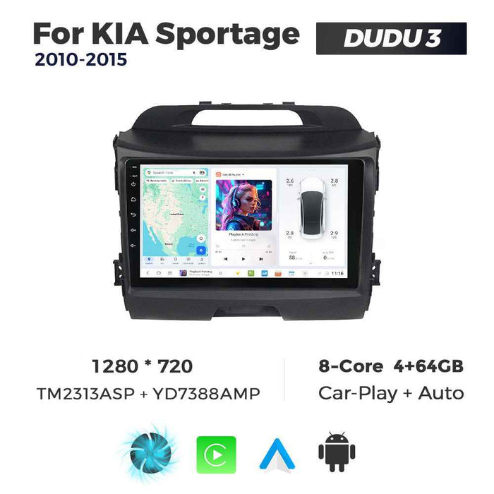 DUDUAUTO is suitable for Kia Smart Run 11-14 years Android large screen central control car navigation Bluetooth Carplay
