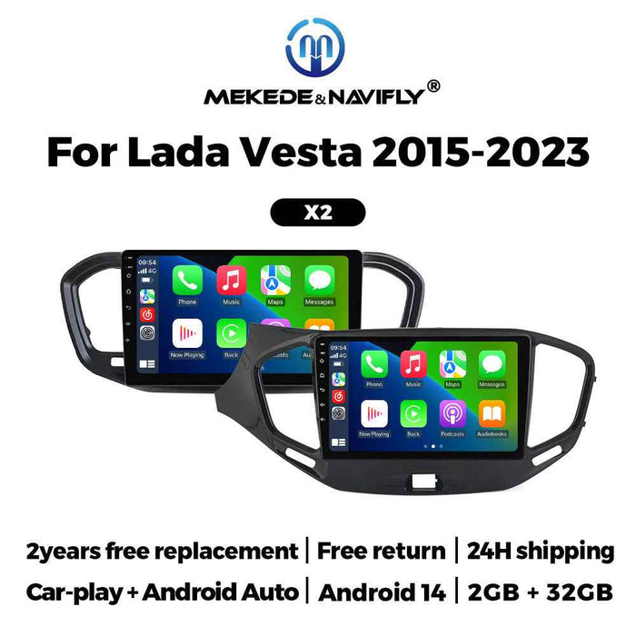 For Lada Vesta 2015-2023 Android Car GPS Navigation MP5 Bluetooth Player Carplay