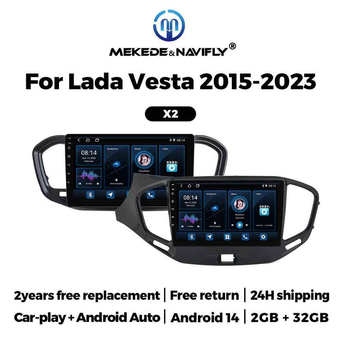 For Lada Vesta 2015-2023 Android Car GPS Navigation MP5 Bluetooth Player Carplay