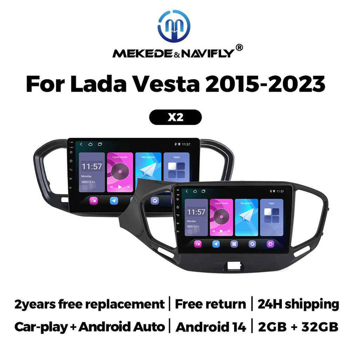 For Lada Vesta 2015-2023 Android Car GPS Navigation MP5 Bluetooth Player Carplay
