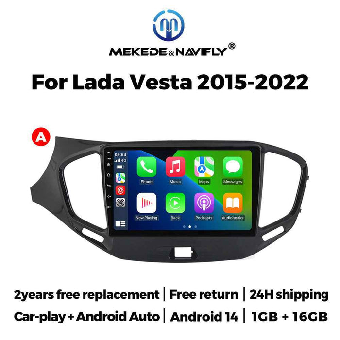 For Lada Vesta 2015-2023 Android Car GPS Navigation MP5 Bluetooth Player Carplay