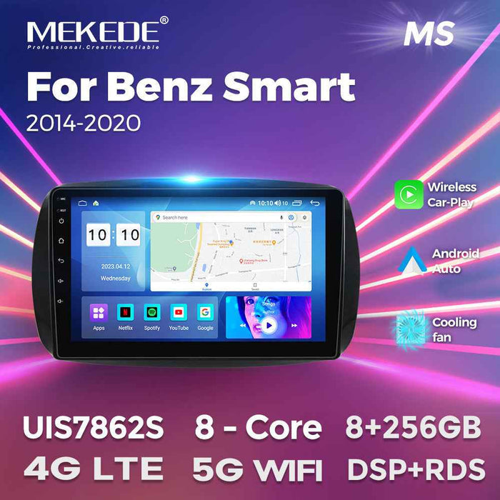 Applicable to Mercedes-Benz Smart 14-20 Android large-screen central control car navigation radio screen 8 + 256G