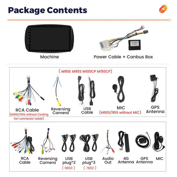 Applicable to Mercedes-Benz Smart 14-20 Android large-screen central control car navigation radio screen 8 + 256G