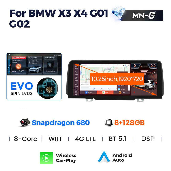 10.25 inch for BMW X3 X4 G01/G02 Android large screen central control car navigation Bluetooth Carplay