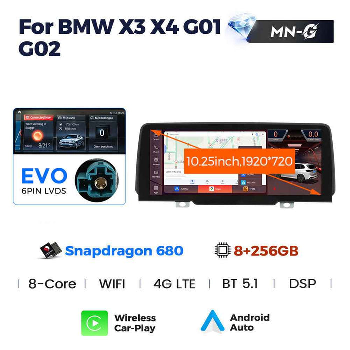 10.25 inch for BMW X3 X4 G01/G02 Android large screen central control car navigation Bluetooth Carplay