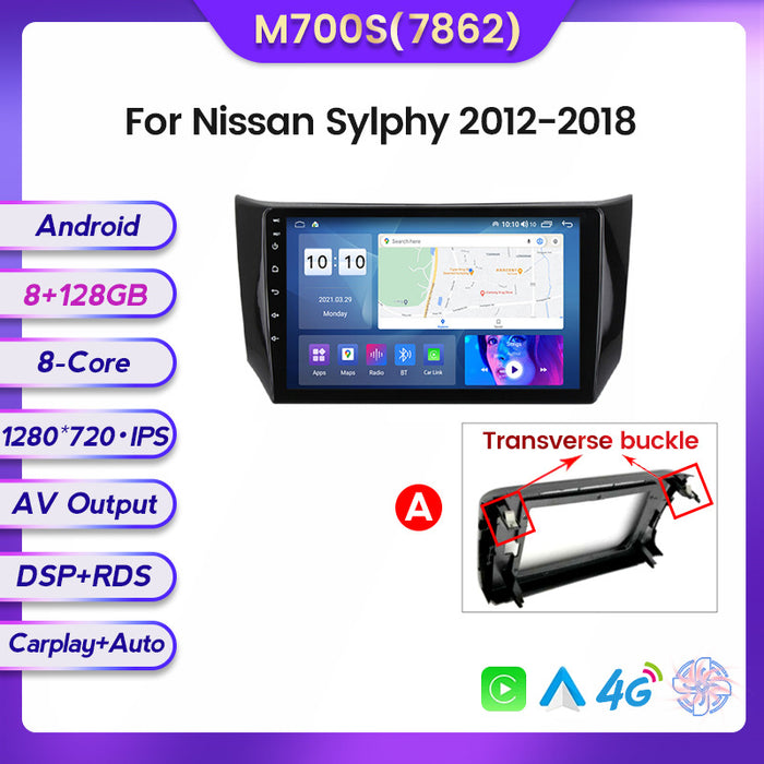 CarPlay-Enhanced Navigation Screen for Nissan Sylphy 12-18 Models - 8+128