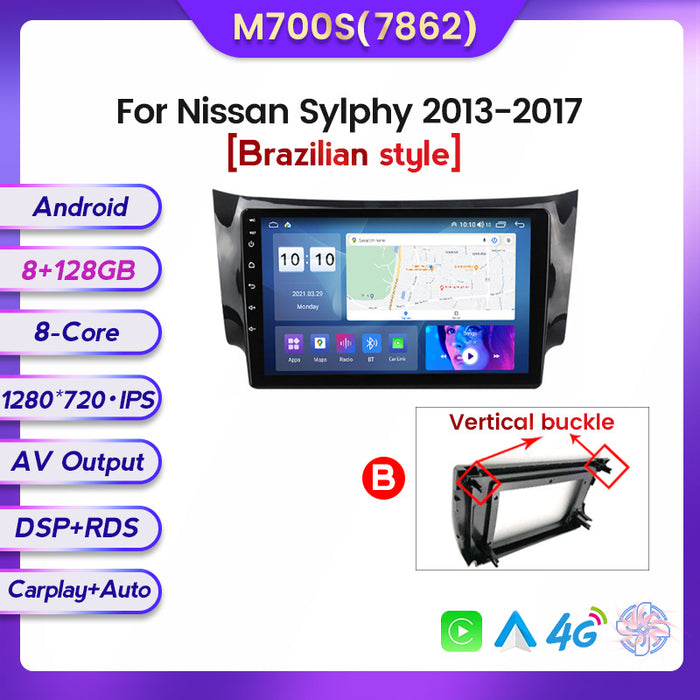 CarPlay-Enhanced Navigation Screen for Nissan Sylphy 12-18 Models - 8+128