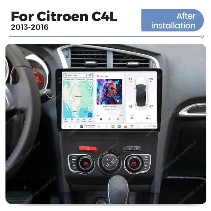 DUDUAUTO for Citroen C4L 13-16 Android large screen central control car navigation Bluetooth Carplay
