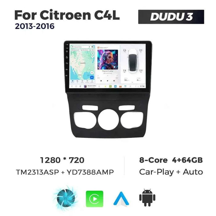DUDUAUTO for Citroen C4L 13-16 Android large screen central control car navigation Bluetooth Carplay