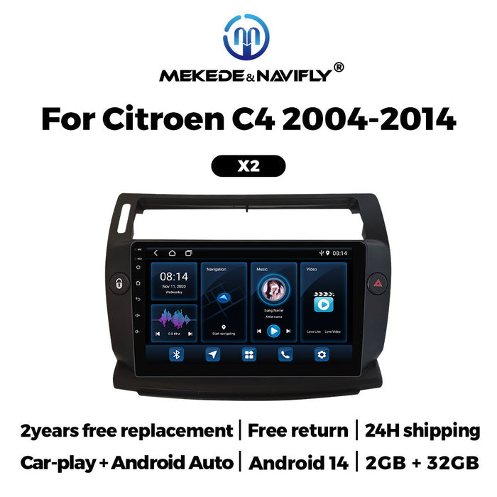 Carplay for Citroen C4 (04-14) - Android GPS Navigation & Bluetooth Player