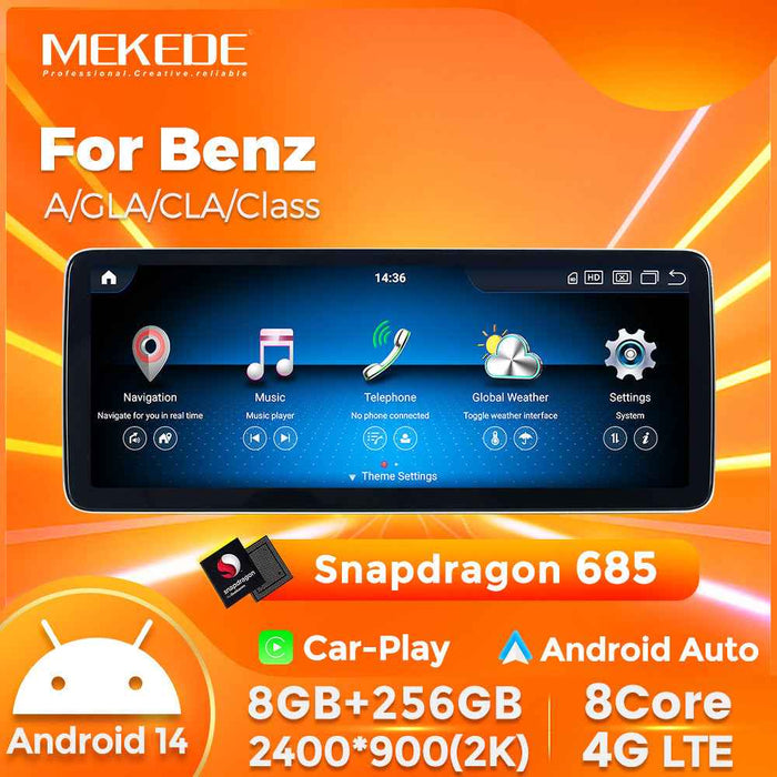 Applicable to Mercedes-Benz A-class CLA-class GLA-class W176X156 Android large-screen central control car navigation Bluetooth Carplay