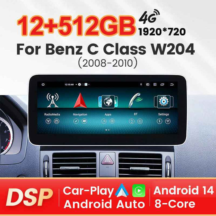 Suitable for Mercedes-Benz C-Class W204 2008-2010 Android large screen central control navigation car radio Carplay