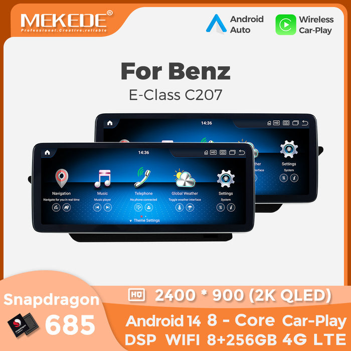 Carplay for Mercedes-Benz E-Class Coupe W207 C207 | Large Screen Navigation & Bluetooth