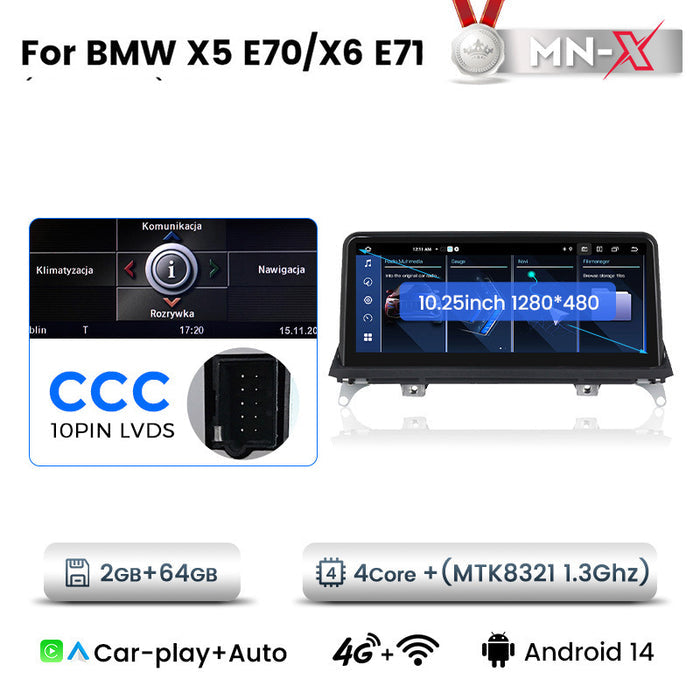 Carplay Integrated 10.25 Inch GPS Navigation for BMW X5/X6 E70 E71