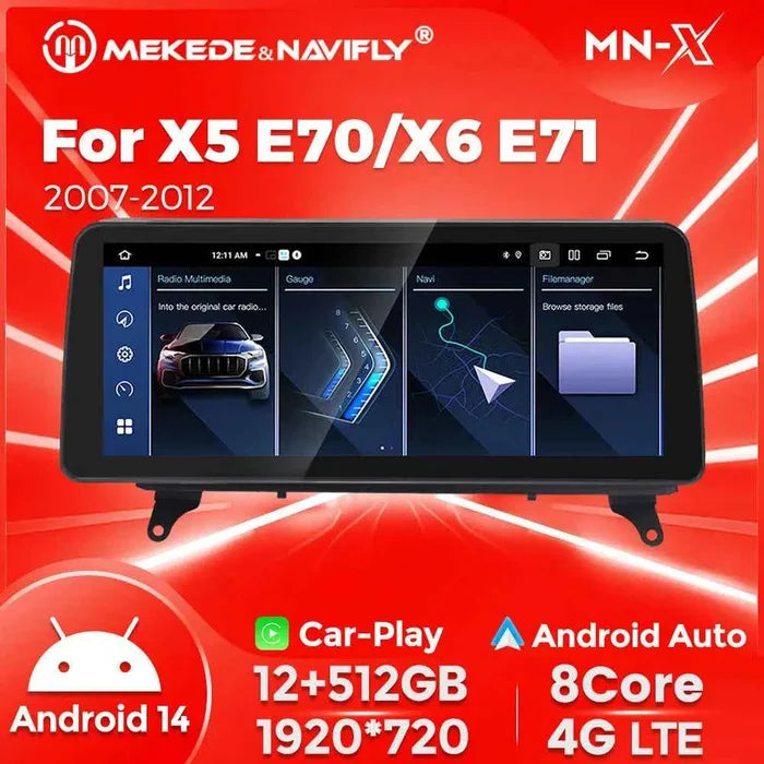 12.3 inch Applicable to BMW X5 X6 E70 Android central control large screen GPS navigation all-in-one machine Bluetooth Carplay