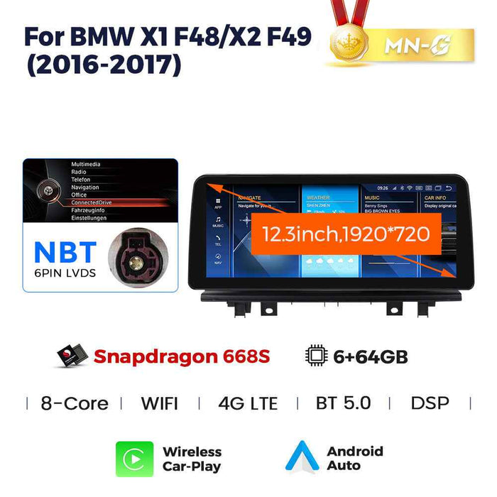 12.3 inch for BMW X1 F48 16-19 Android large screen central control car navigation Bluetooth Carplay