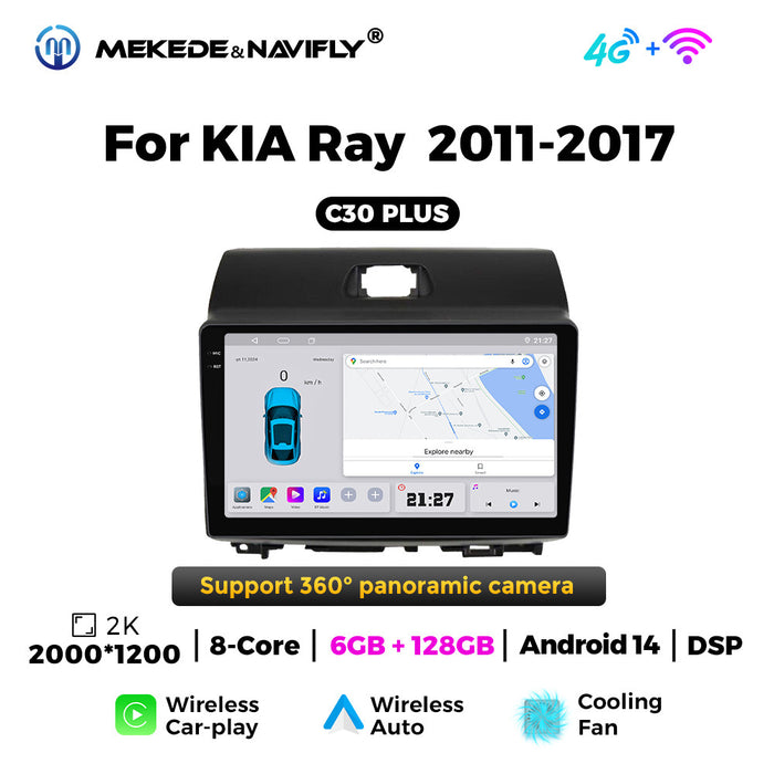 Carplay Integration for Kia Ray 2011-2017 – Large Android Navigation Screen