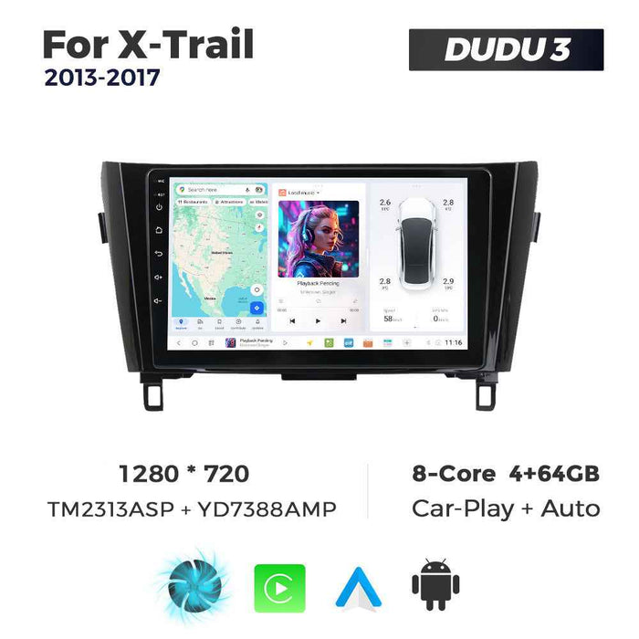 DUDUAUTO for Nissan X-trail 13-17 Android large screen central control car navigation Bluetooth Carplay