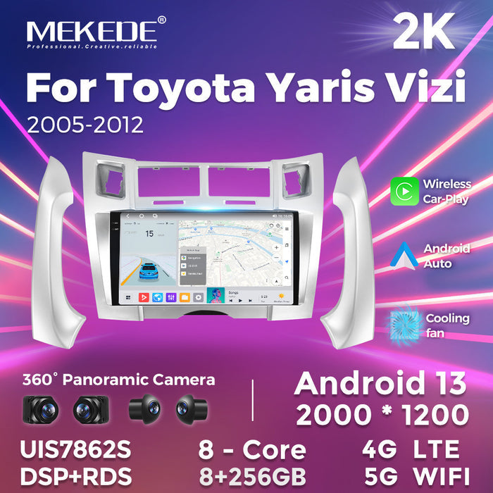 Carplay Navigation Radio for Toyota Yaris Vitz (05-12) - Large Screen Experience