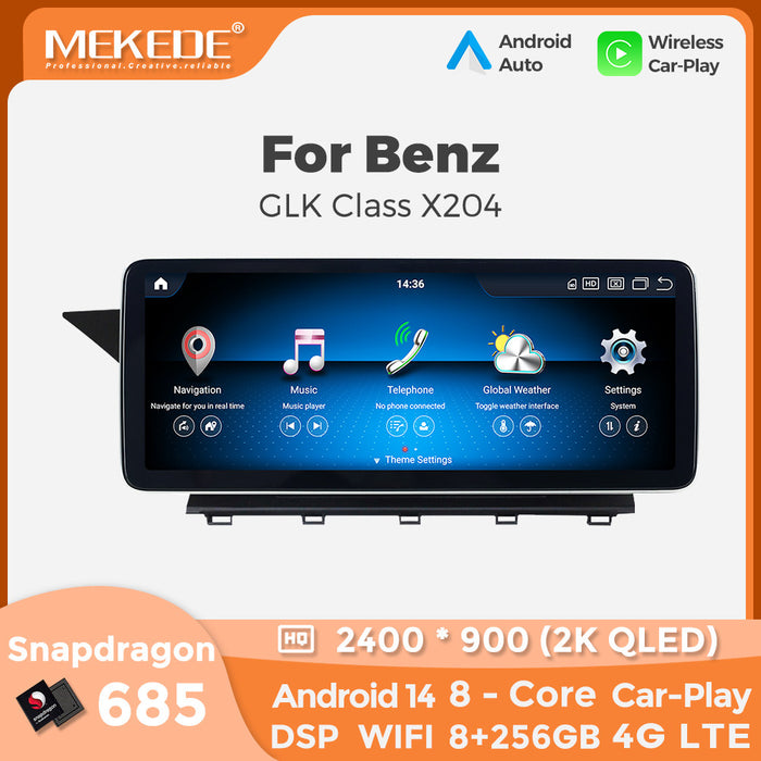 CarPlay-Ready Android Navigation System for Mercedes-Benz GLK X204 (2008-2014)