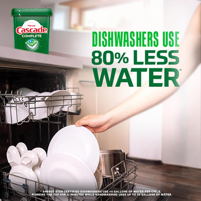 Cascade Complete ActionPacs – Quick Cycle Dish Detergent for Remote Work Households, No Pre-Wash